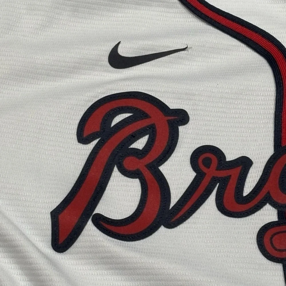 Nike Atlanta Braves Ronald Acuna Jr #13 Home Jersey Youth Large 14/16 White
